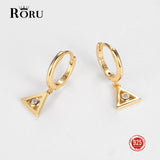 Geometric Earrings 925 Sterling Silver CZ Hoop Earrings for Women