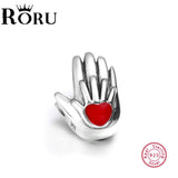 925 Sterling Silver Hand Holding Hand Love Bracelet DIY Jewelry