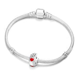 925 Sterling Silver Hand Holding Hand Love Bracelet DIY Jewelry