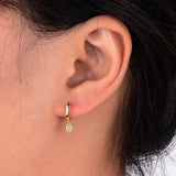 Zircon Hoop Earrings 925 Silver Heart Charm Drop Earrings for Women