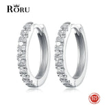 925 Silver Zircon Hoops Earrings for Women Lady Wedding Party