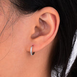 925 Silver Zircon Hoops Earrings for Women Lady Wedding Party