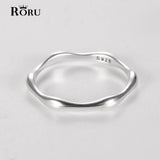 925 Silver Retro Wave Finger Rings Women Men Stack-able Punk Party Jewelry
