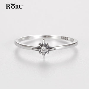 925 Silver Zircon Luck Star Ring Personality Jewelry Gift