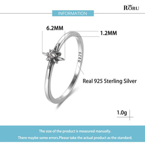 925 Silver Zircon Luck Star Ring Personality Jewelry Gift