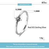 925 Silver Zircon Luck Star Ring Personality Jewelry Gift