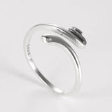 Snake Ring Silver 925 Men Women Punk Goth Adjustable