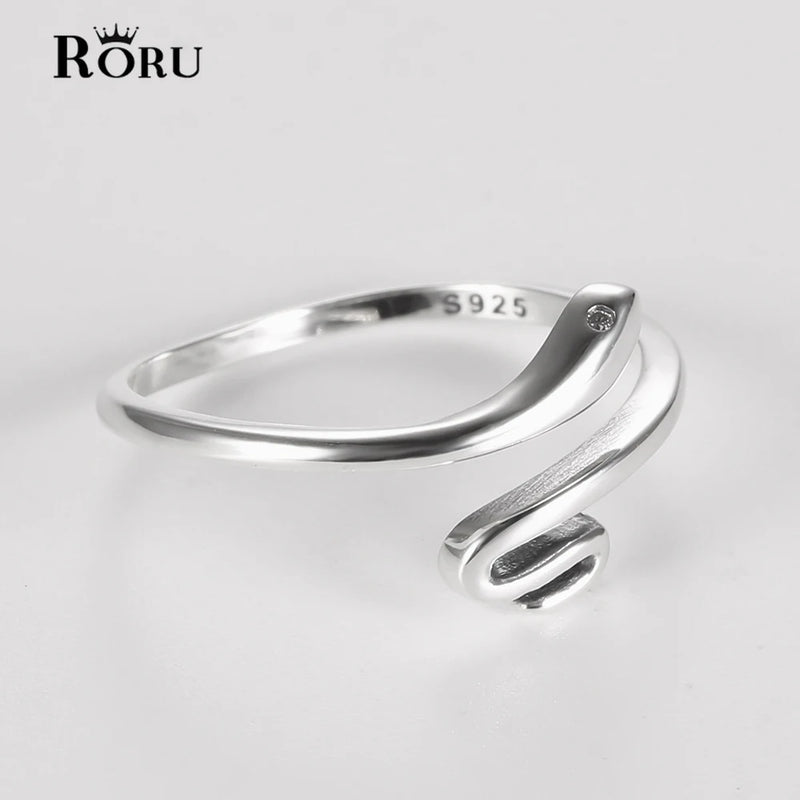 Snake Ring Silver 925 Men Women Punk Goth Adjustable