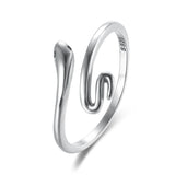 Snake Ring Silver 925 Men Women Punk Goth Adjustable