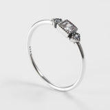 925 Silver Square Ring for Women Fine Jewelry