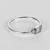925 Silver Square Ring for Women Fine Jewelry