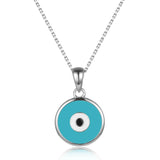 925 Silver Lucky Eye Evil Eye Pendant Necklace Party Jewelry