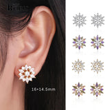 S925 Silver Multi-color Zircon Flower Ring for Women