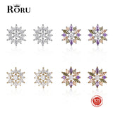 S925 Silver Multi-color Zircon Flower Ring for Women