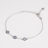925 Silver Evil Eye Cz Stone Bracelet - Gift for Women