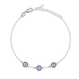 925 Silver Evil Eye Cz Stone Bracelet - Gift for Women