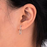 S925 Wave Ear Climber Earrings for Women Punk Style