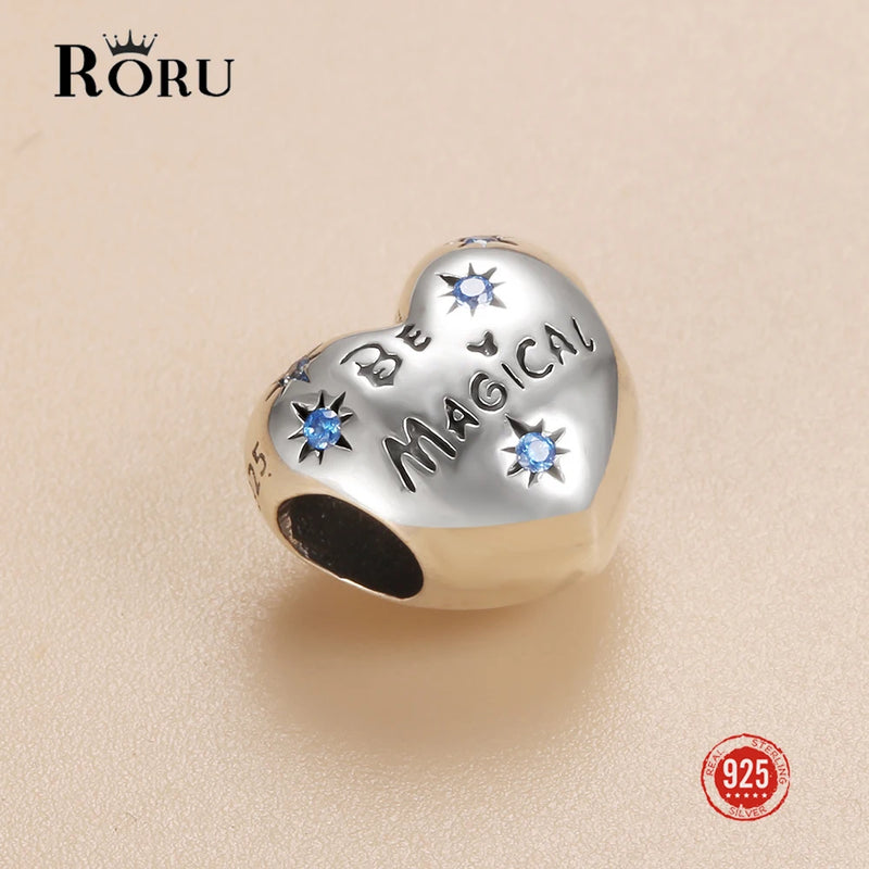 Silver 925 Dream Heart Charm Zircon Bead Bracelet for Women DIY Jewelry