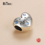 Silver 925 Dream Heart Charm Zircon Bead Bracelet for Women DIY Jewelry