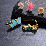 RORU 925 Gem Shape Zircon Ear Studs for Women Earrings