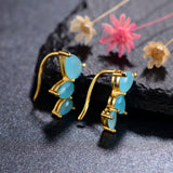 RORU 925 Gem Shape Zircon Ear Studs for Women Earrings