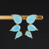 RORU 925 Gem Shape Zircon Ear Studs for Women Earrings