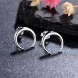 S925 Moon Stud Earrings Retro Women Jewelry
