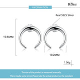 S925 Moon Stud Earrings Retro Women Jewelry
