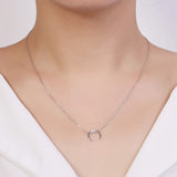 Round Circle Pendant Necklace Real S925 100% Fine Jewelry for Women Female