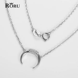 Round Circle Pendant Necklace Real S925 100% Fine Jewelry for Women Female