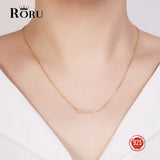 Sterling Silver MOM Pendant Necklace for Mother Clavicle Chain Jewelry