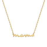 Sterling Silver MOM Pendant Necklace for Mother Clavicle Chain Jewelry