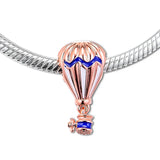 925 Silver Rose Air Balloon Charms For Bracelets & Bangle