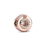 Pink Flower Safety Bead Clip Charm for 925 Silver Bracelet