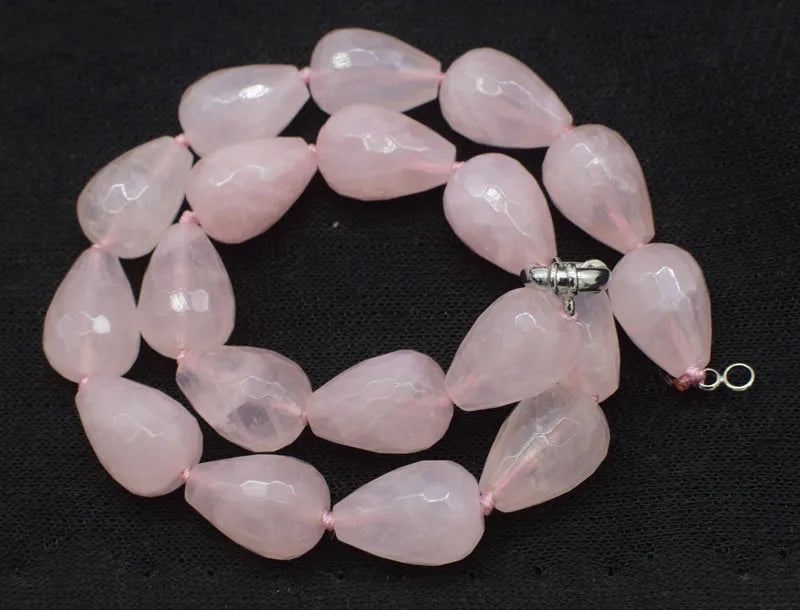 ROSE QUARTZ pink drop 15*20mm necklace beads