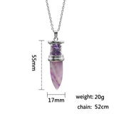 ROSLIN Natural Stone Pendant Crystal Soul Pendulum Women's Power Necklace