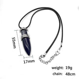 ROSLIN Natural Stone Pendant Crystal Soul Pendulum Women's Power Necklace