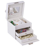 ROWLING Jewelry Mirror Box Velvet Storage Organizer