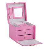ROWLING Jewelry Mirror Box Velvet Storage Organizer