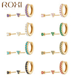 Crystal Earrings 925 Silver Huggie Ear Piercing Hoop Earrings Jewelry