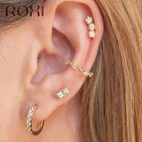 925 Silver C-Shape Ear Cuff Clip Earring Crystal Wrap Earcuff Clips