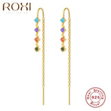 925 Silver Long Chain Earrings Tassel Piercing Ear Cuff