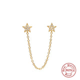 925 Silver Long Chain Earrings Tassel Piercing Ear Cuff
