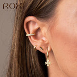 925 Silver Small Ear Cuff Clip Earrings Geometric C Shape Earcuff Wrap