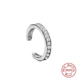 925 Silver Small Ear Cuff Clip Earrings Geometric C Shape Earcuff Wrap
