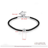 Austrian Round Crystal Charm Bracelet Women Red Thread Line Rope Bangles Jewelry