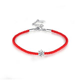 Austrian Round Crystal Charm Bracelet Women Red Thread Line Rope Bangles Jewelry