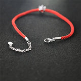 Austrian Round Crystal Charm Bracelet Women Red Thread Line Rope Bangles Jewelry