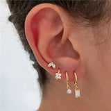 Colorful Diamond Ear Jewelry Sets for Women