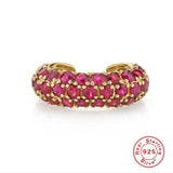 Colorful Stones Round Clip on Earrings 925 Sterling Silver Jewelry
